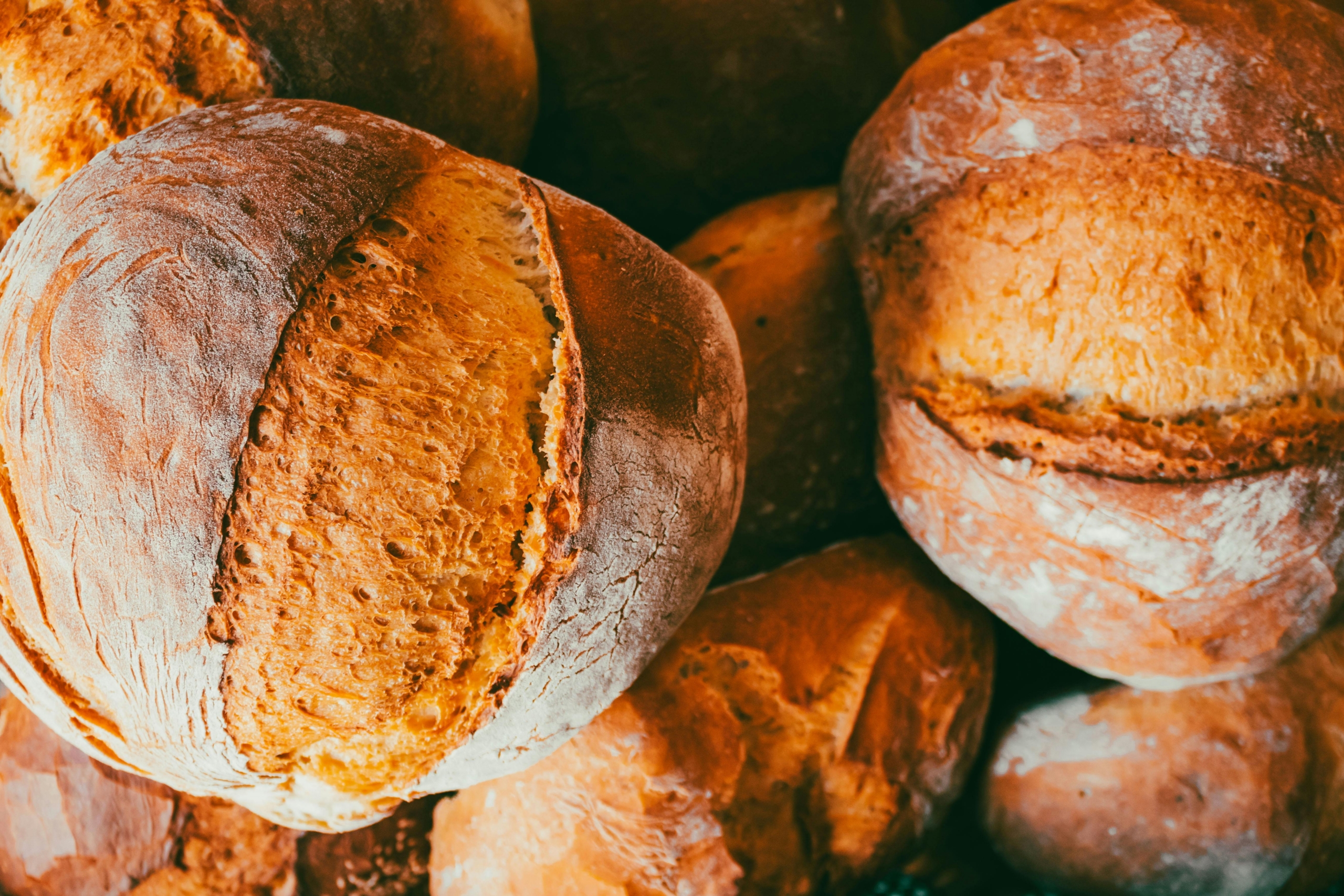 GlutenSwitch - Baked round loaves of bread.